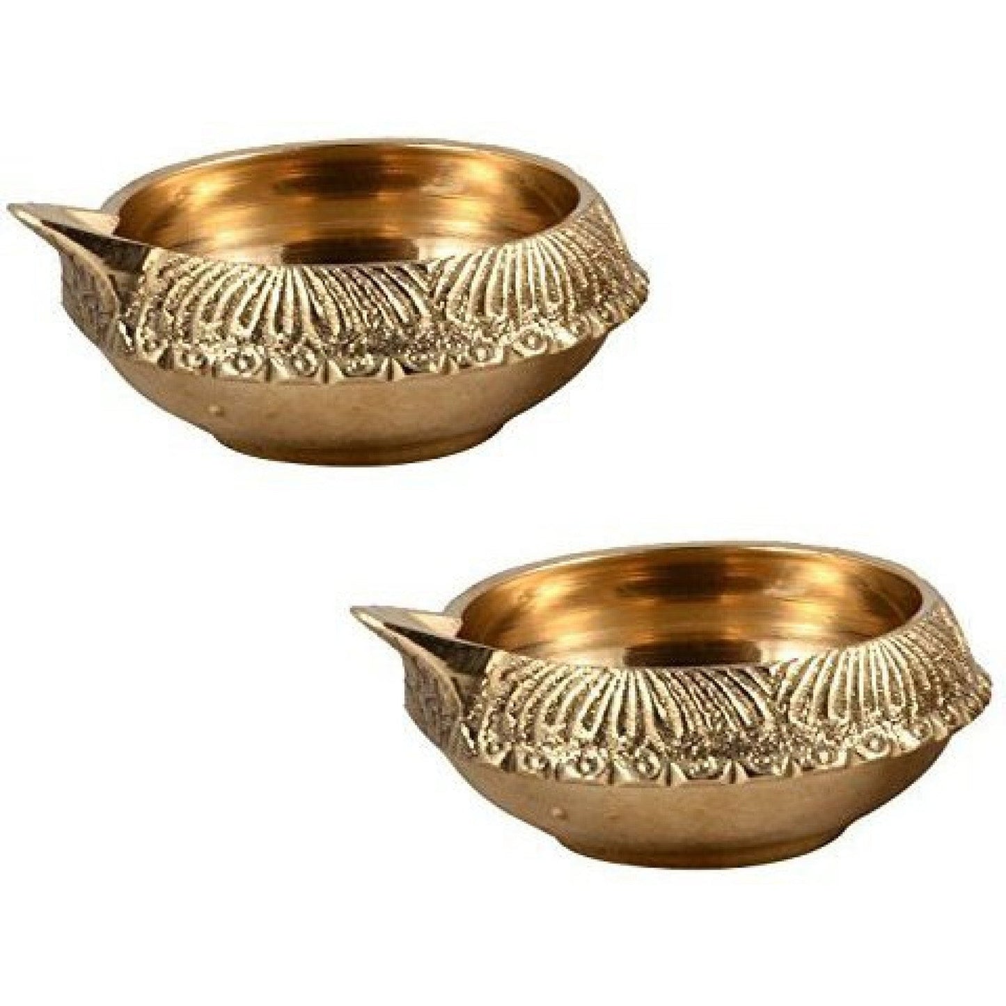 Brass Diya Kuber Diya for Pooja - Pack of 2