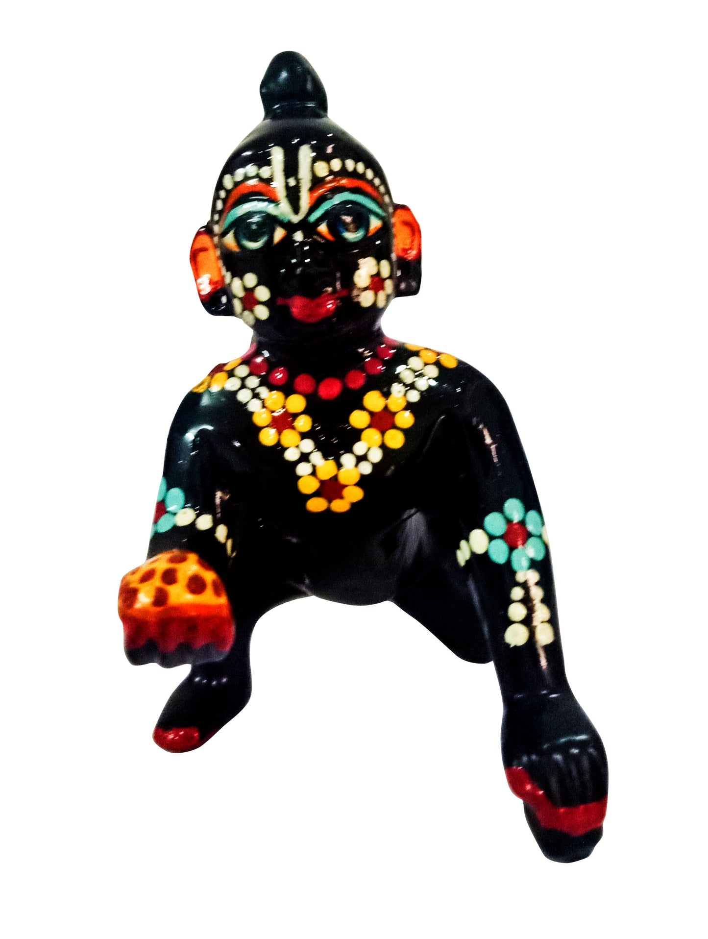 Lord Krishna AshtDhatu Ladoo Gopal Bal Krishna | Kanhaji for Pooja Ghar (Black)