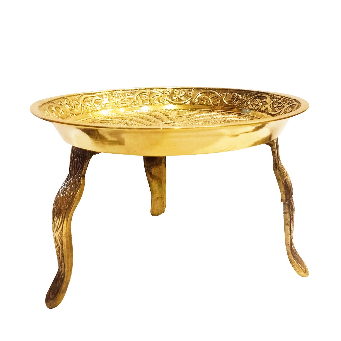 Brass Peacock Plate for Pooja Items / Bhog / Prasad