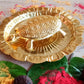 Brass Feng Shui Vastu Turtle Tortoise with Plate (4 Inches)