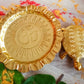 Brass Feng Shui Vastu Turtle Tortoise with Plate (4 Inches)