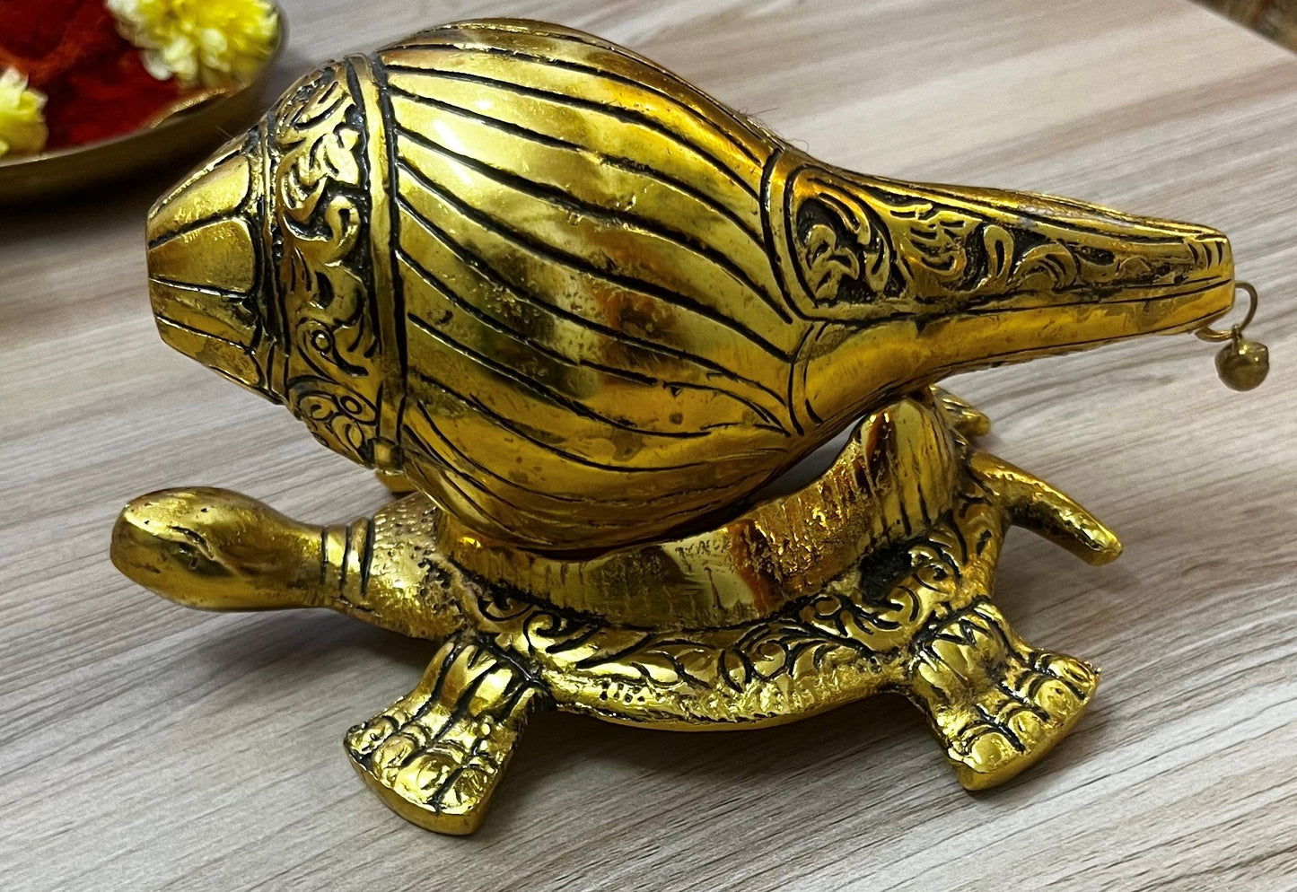 Shankh and Tortoise for Pooja Ghar / Home / Office (7 Inches * 4 Inches)