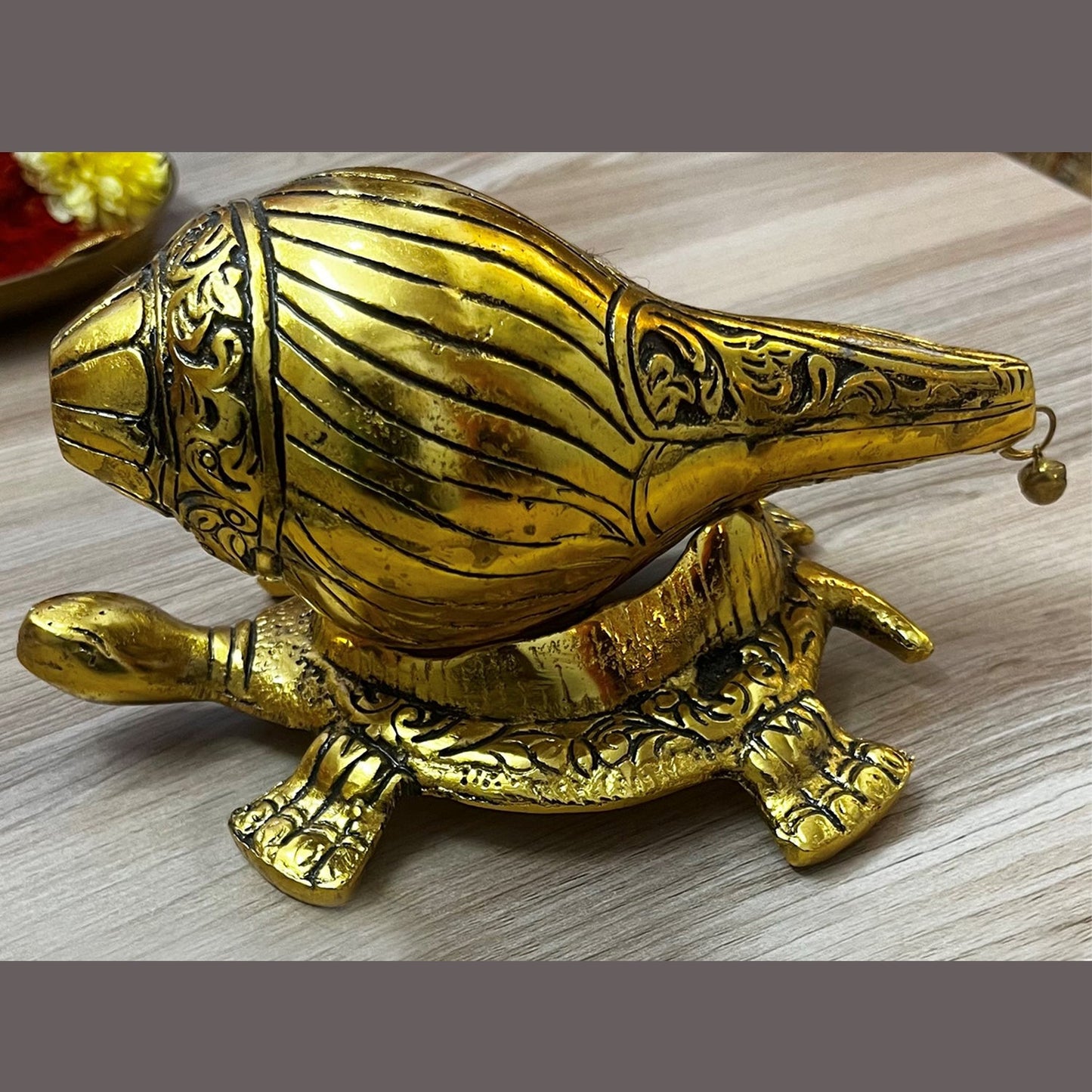 Shankh and Tortoise for Pooja Ghar / Home / Office (7 Inches * 4 Inches)