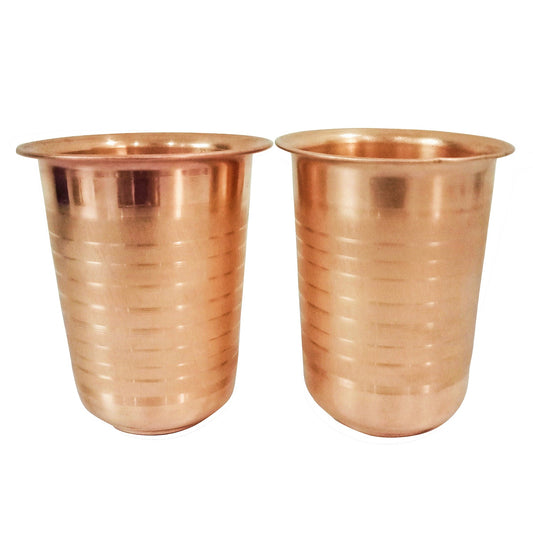 Copper Glass Tumblers Diamond Cut  Set of 2 ( 200 ml)