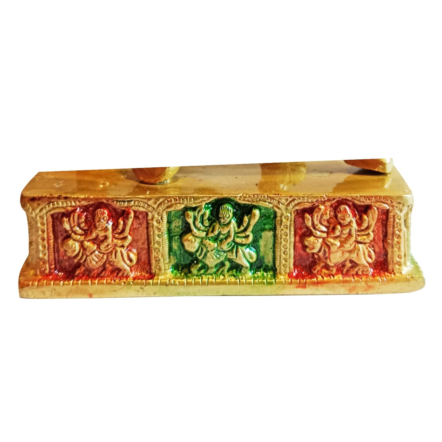 Durga Devi / Ma Ambe / Sherawali Ma Colorful Brass Idol (7 Inches * 4.5 Inches * 2 Inches)