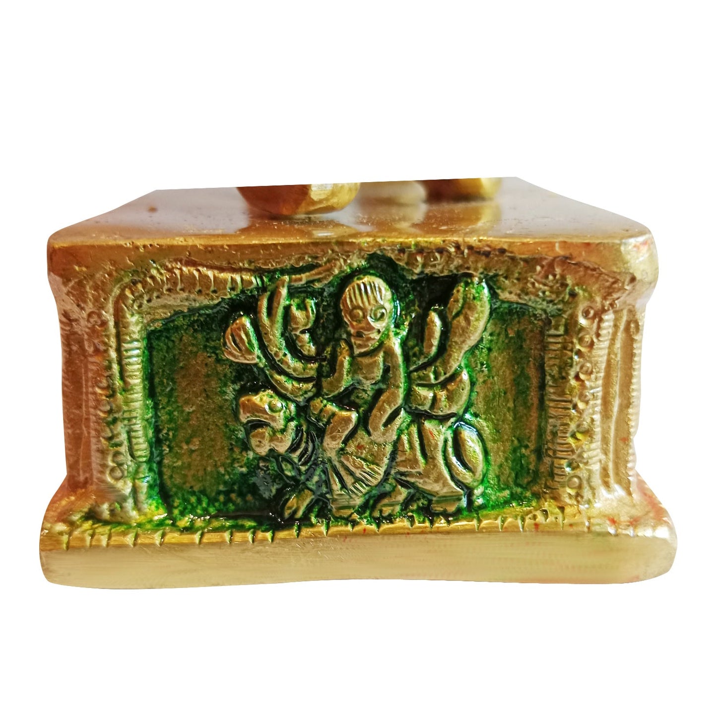 Durga Devi / Ma Ambe / Sherawali Ma Colorful Brass Idol (7 Inches * 4.5 Inches * 2 Inches)