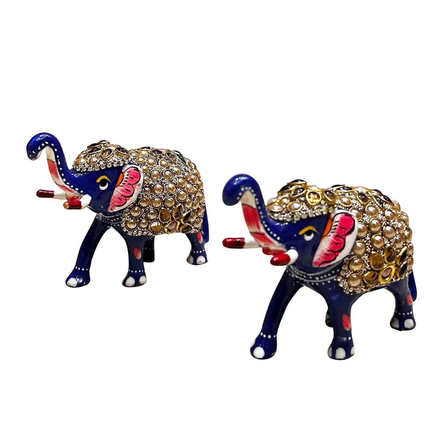 Handicraft Handmade Meenakari Elephants Decorative Showpiece (Pack of 2)