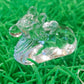 Lord Shiva, Nandi and 5 Face Rudraksha Combo / Crystal , Glass (6 cms Height)