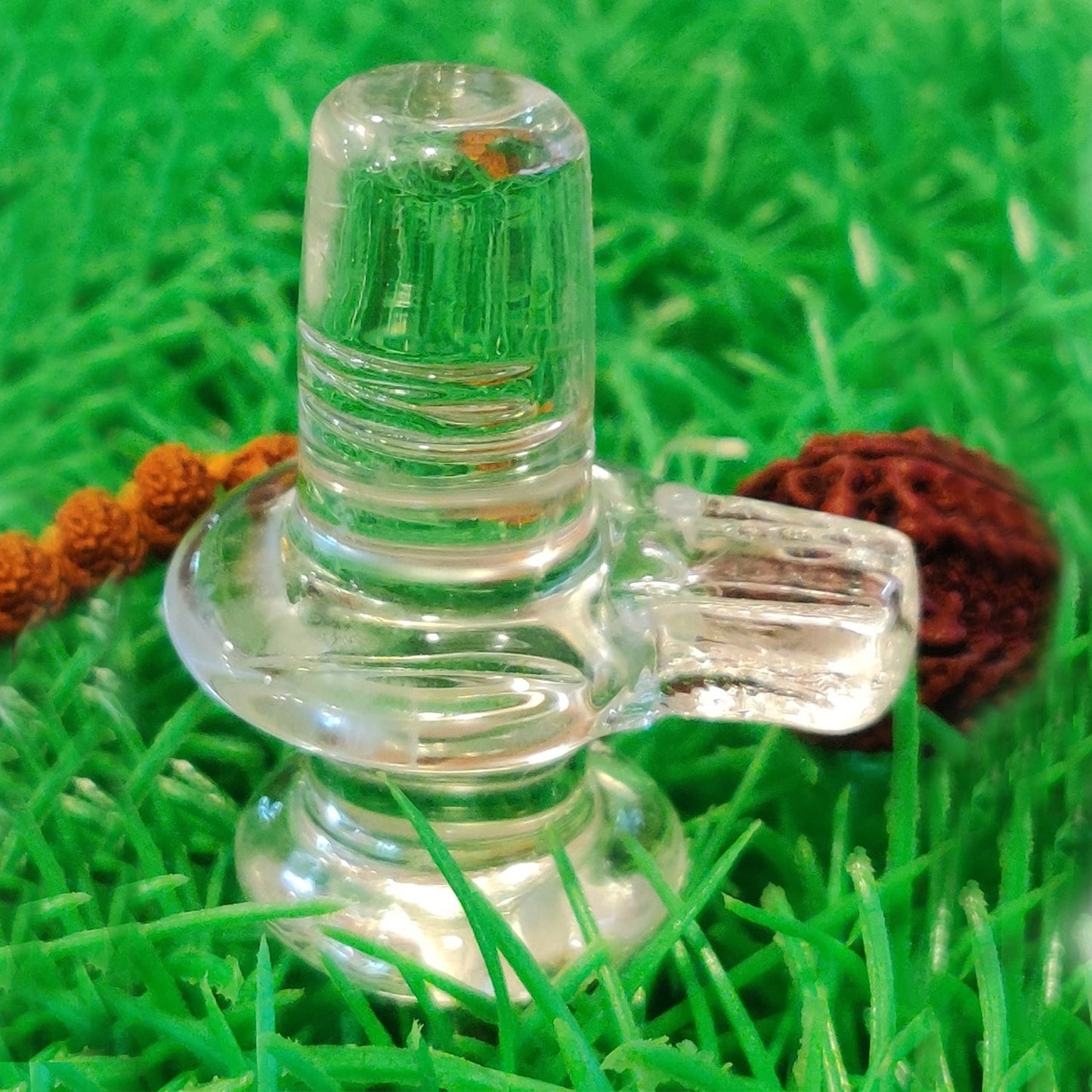 Lord Shiva Crystal shivling / Glass shivling for Home, Pooja Ghar (6 cms Height)