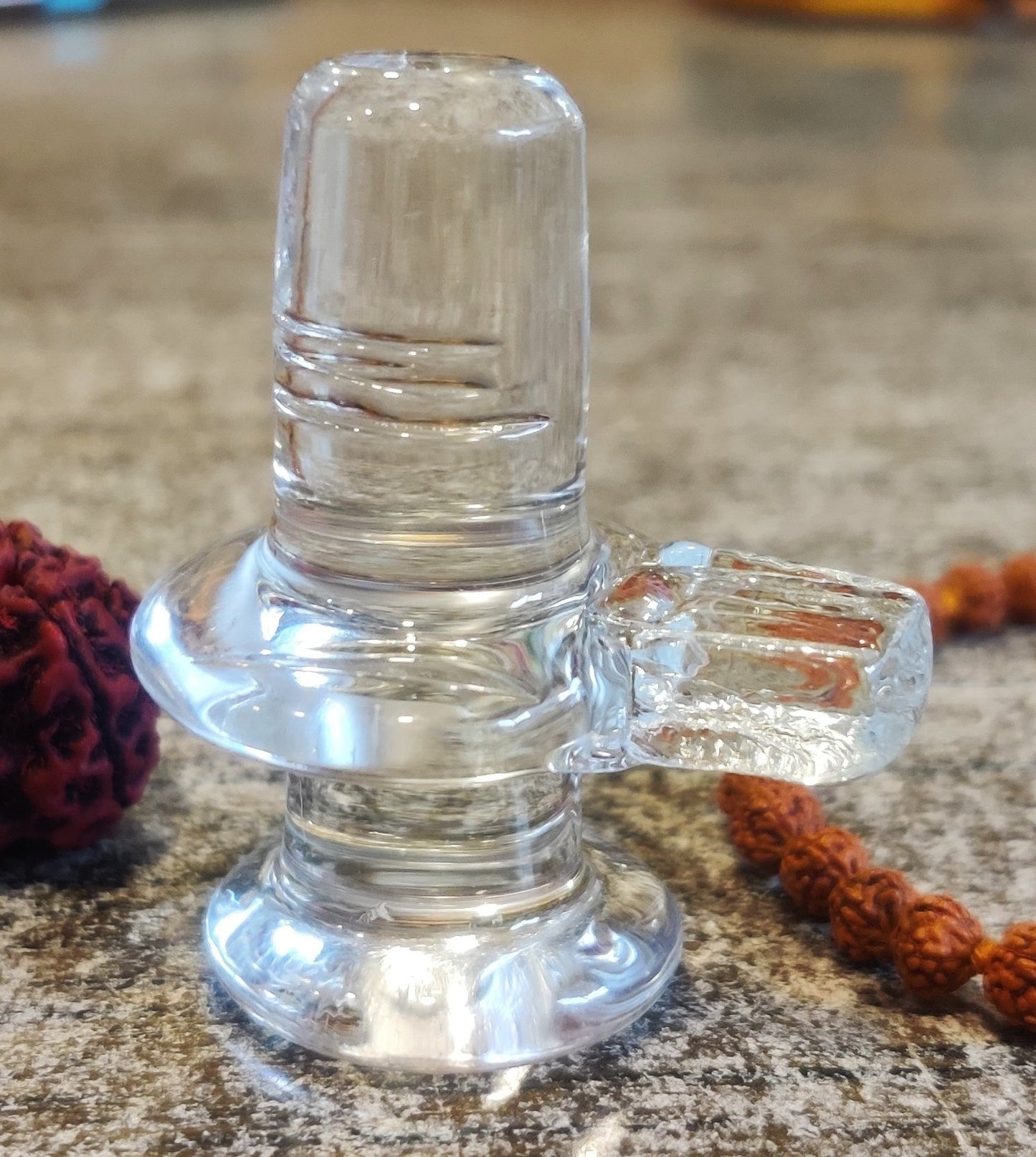 Lord Shiva Crystal shivling / Glass shivling for Home, Pooja Ghar (6 cms Height)