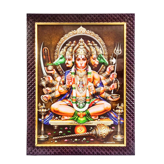 Hanumanji PanchMukhi Sitting Photo Frame for Temple Home Office