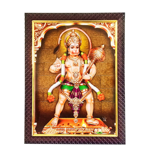 Hanumanji Standing with Gada in Hand for Temple / Home / Office (10 Inches * 12.5 Inches)