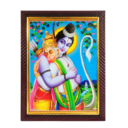 Hanumanji with Lord Rama Photo Frame for Home / Office (10 Inches * 12.5 Inches)