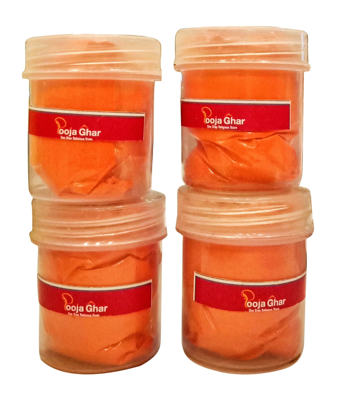 Orange Sindoor for Pooja,Tilak, Hanumanji and Ganesh ji 100% Lead Free - Pack of 4