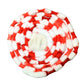 A display of 6 red cotton Vastra malas, perfect for home puja and Ganpati celebrations, symbolizing purity and devotion.