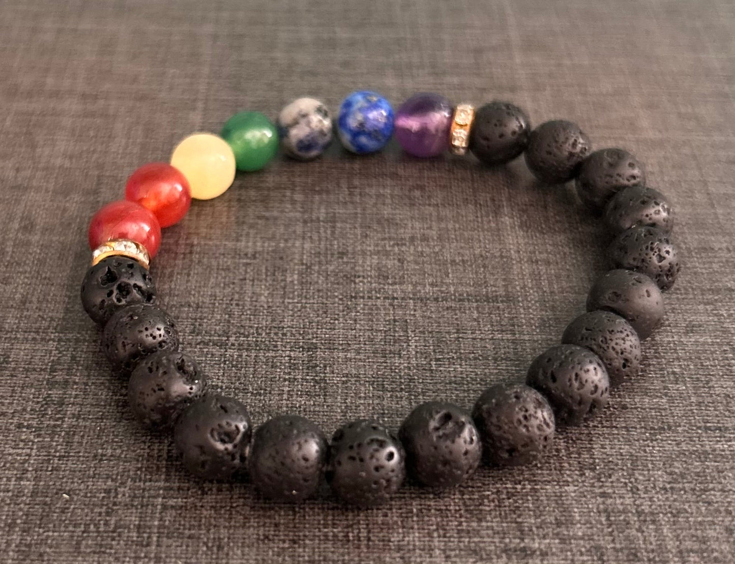 Bracelet Divine 7 chakras with Lava Stone Reiki Healing and Protection Bracelet