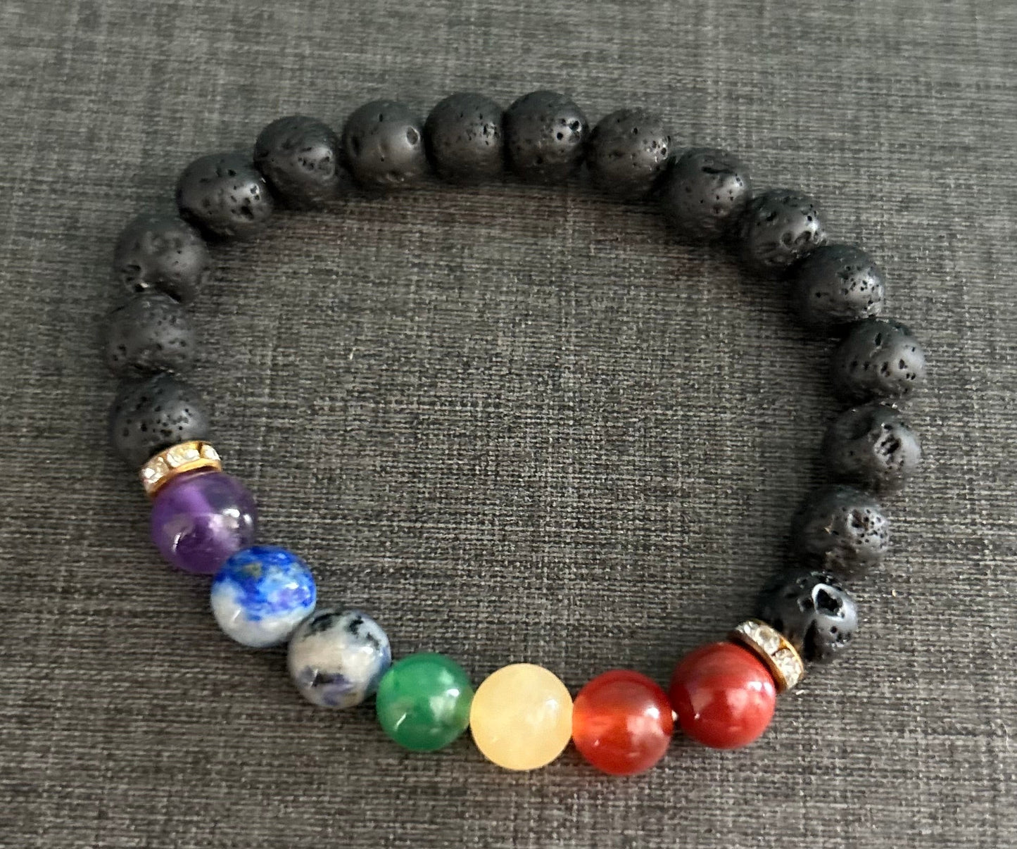 Bracelet Divine 7 chakras with Lava Stone Reiki Healing and Protection Bracelet