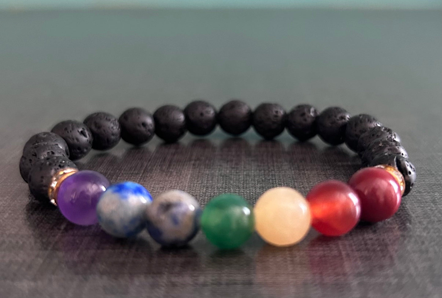 Bracelet Divine 7 chakras with Lava Stone Reiki Healing and Protection Bracelet