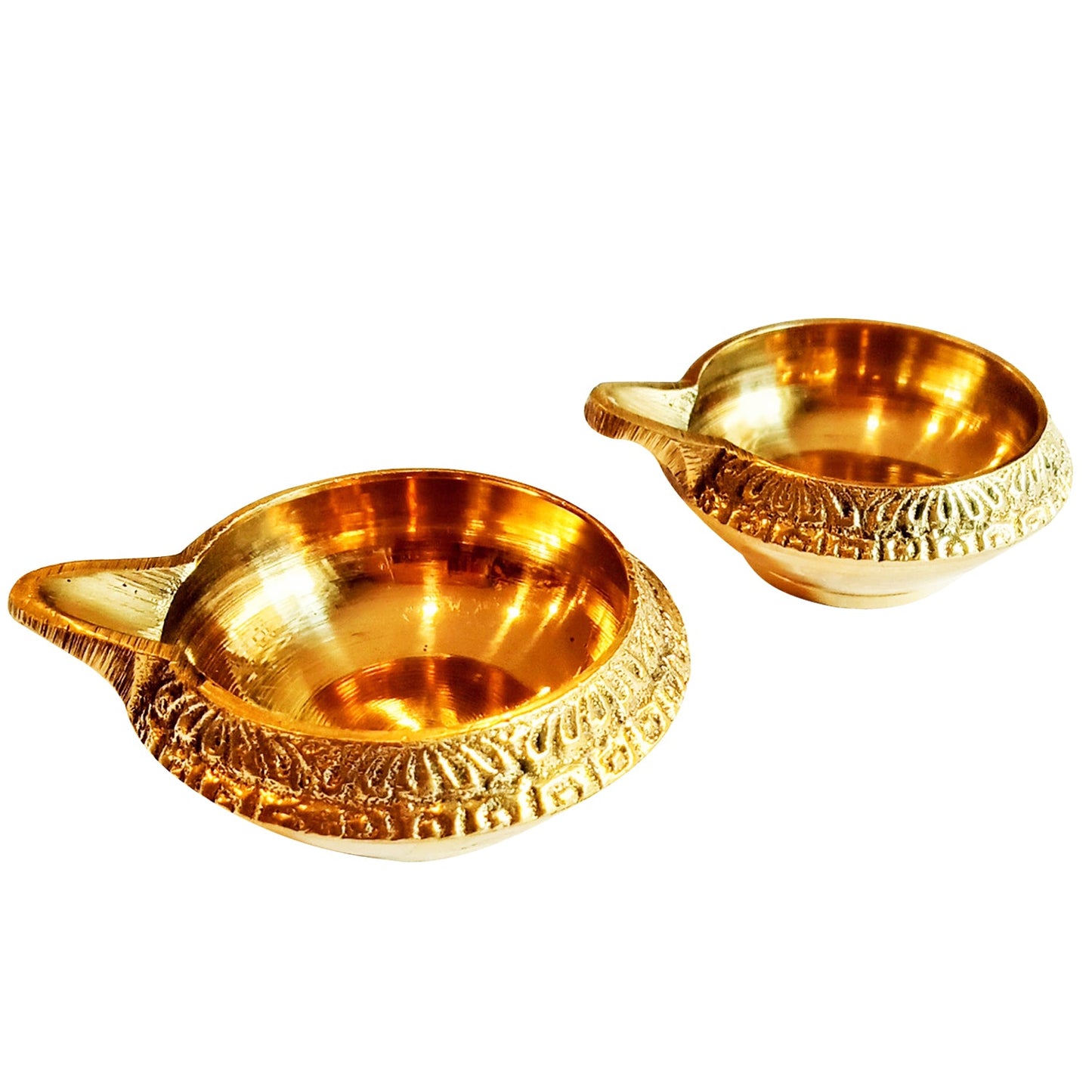 Brass Diya Kuber Diya for Pooja - Pack of 2