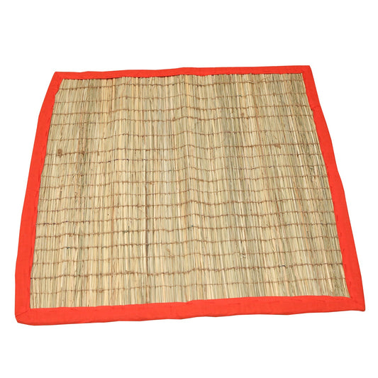 Kusha Aasan / Organic Handmade Padded Kusha Grass Mat / Eco-Friendly Chatai Assan for Pooja / Sitting Mat (26 Inches * 26 Inches)