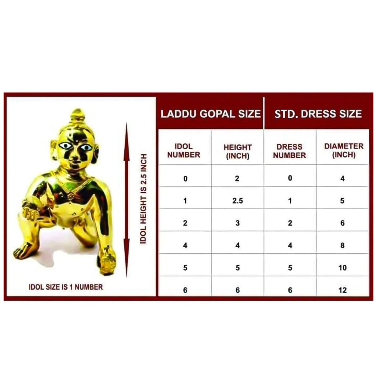 Laddoo Gopal Premium Cotton Radhe Dress (12 Inches)