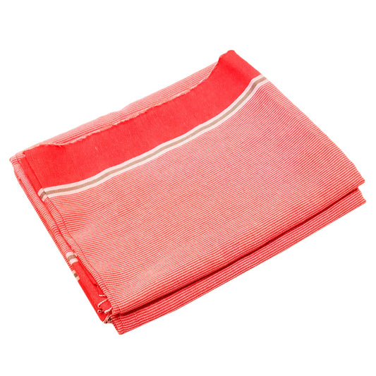 Pooja Angvastram / Cotton Kasi Towel For Pooja, Red Color (25 Inches * 60 Inches)