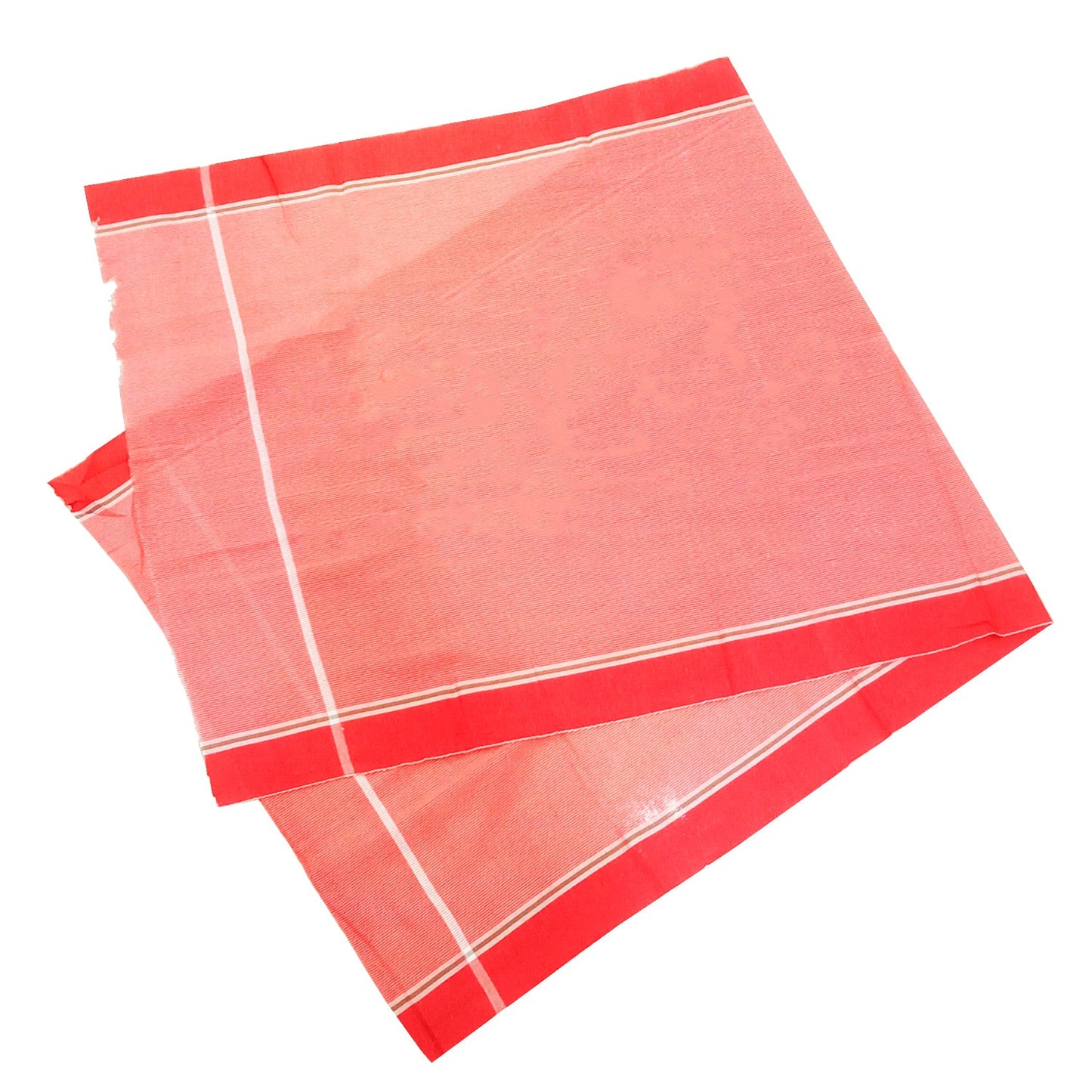 Pooja Angvastram / Cotton Kasi Towel For Pooja, Red Color (25 Inches * 60 Inches)