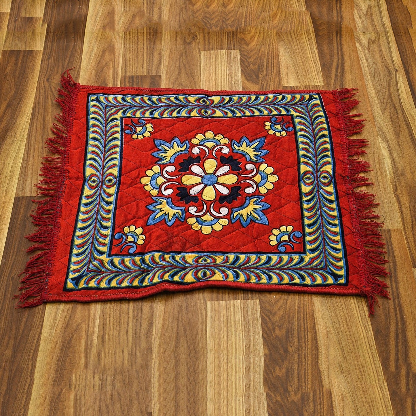 Velvet Aasan / Pooja Meditation Multipurpose Velvet Rug Prayer Mat - Pack of 2 (50 cms * 50 cms)