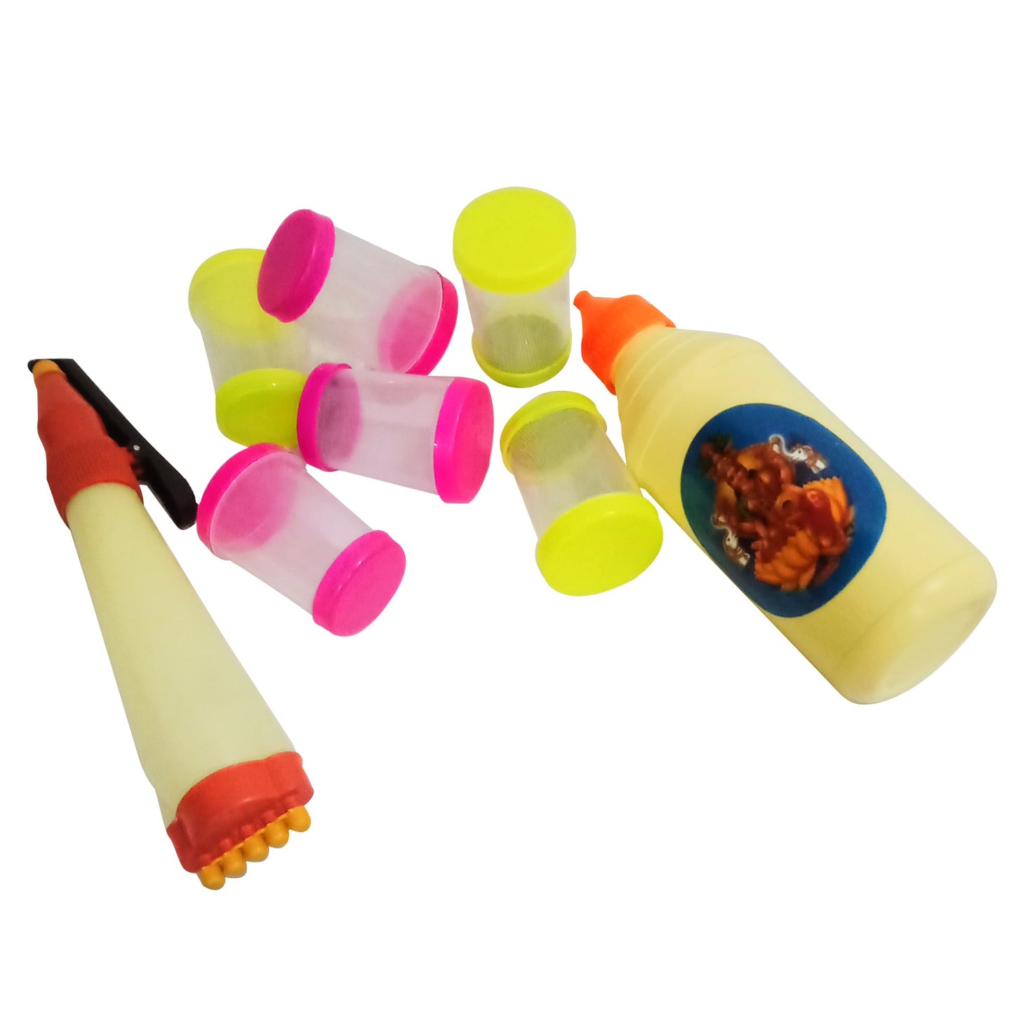 Rangoli Tool Set for Making Unique and Beautiful Rangoli Designs (1 Rangoli Pen, 6 Fillers & 1 Rangoli Bottle)