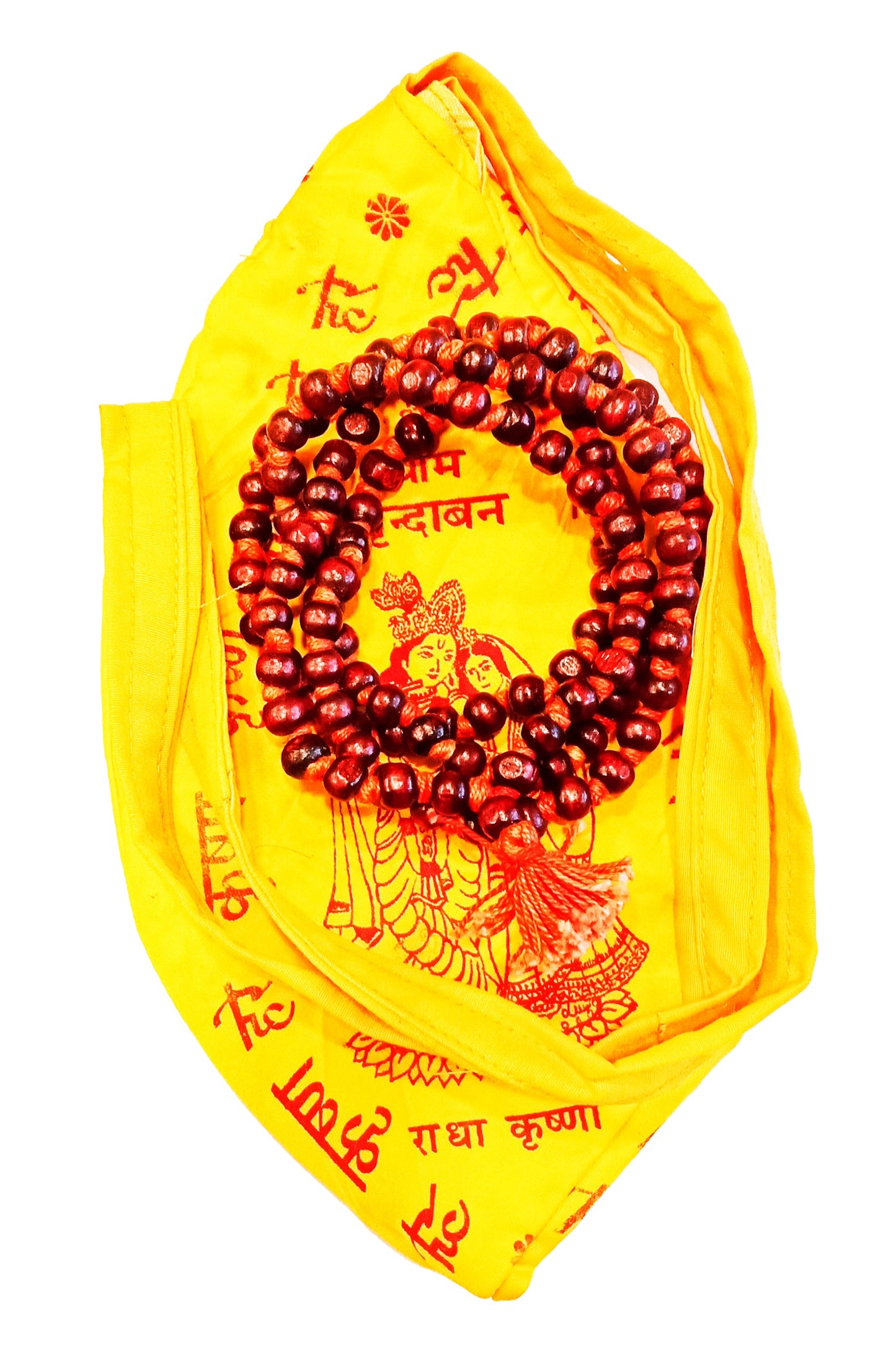 Jaap Mala Red Chandan Jaap Mala, 108 Beads with Gaumukhi Jaap Mala Bag