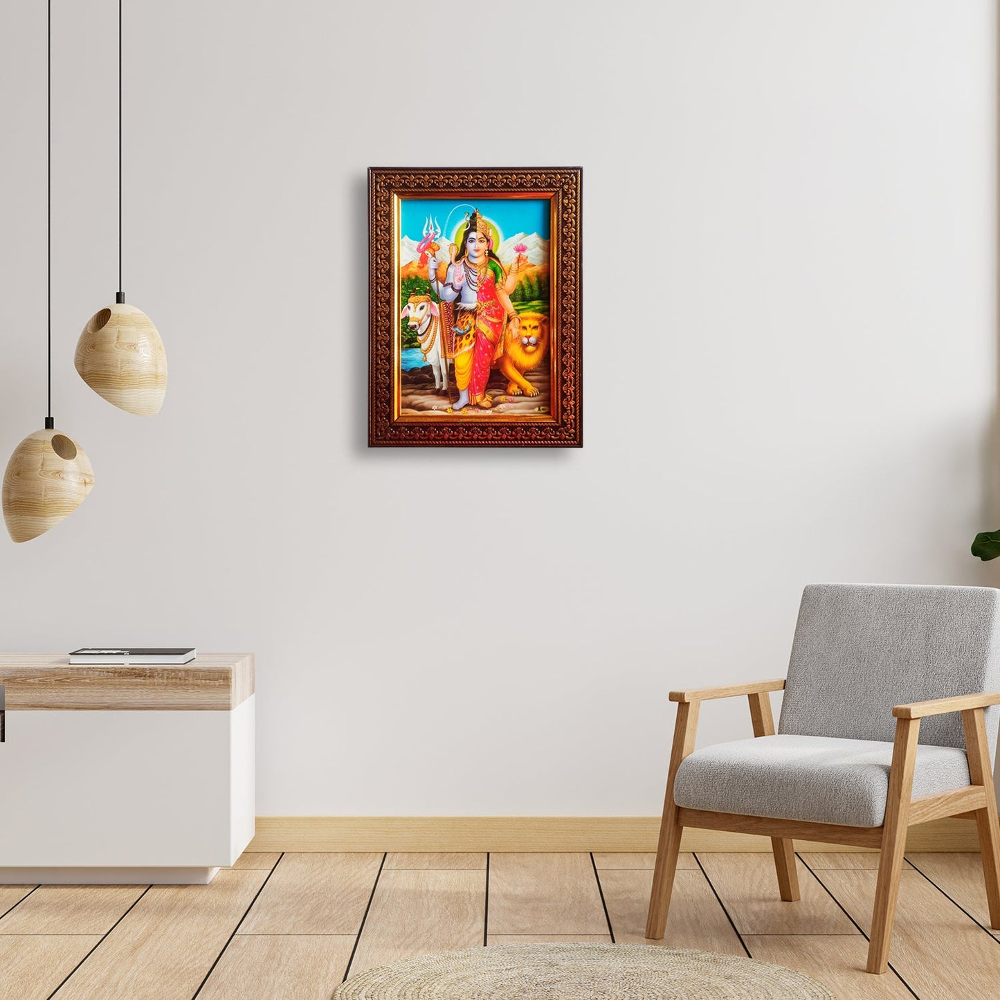 Lord Shiva ArdhNareeshwar Photo Frame for Temple Home Office