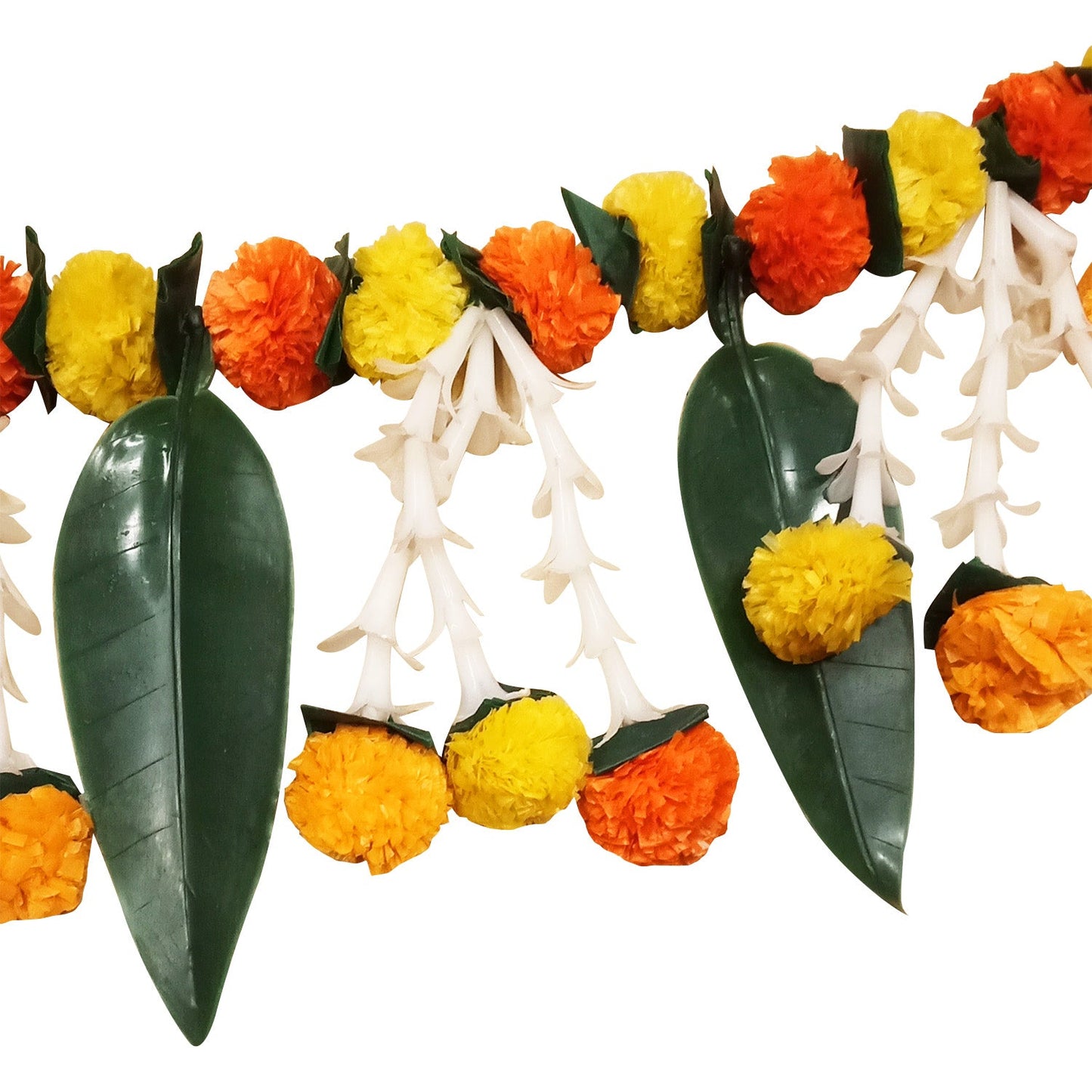 Toran Genda Flower with Mango Leaves Door Hanging/ Bandarwal /Toran for Door (42 Inches)