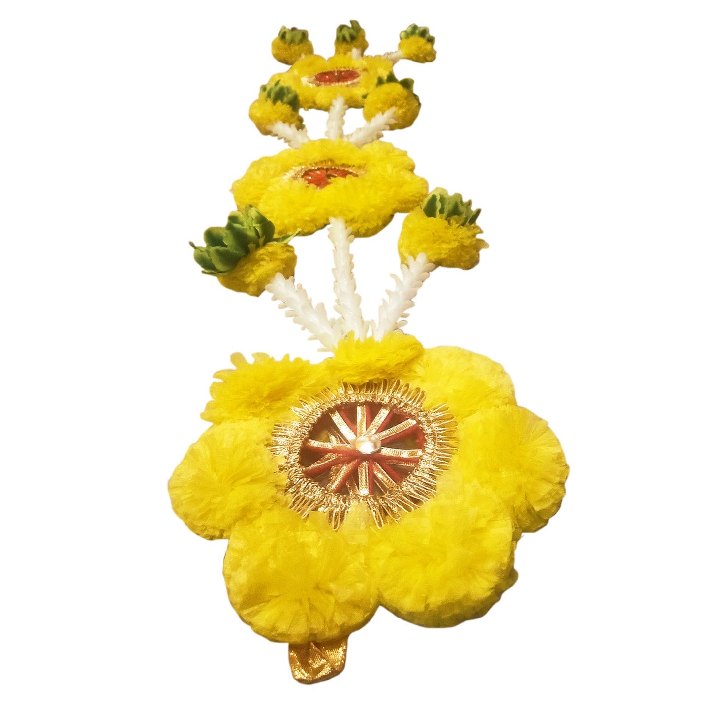 Toran Door Hangings Premium Yellow Flower Side Hangings Latkans for your Door / Pooja Ghar (36 Inches)