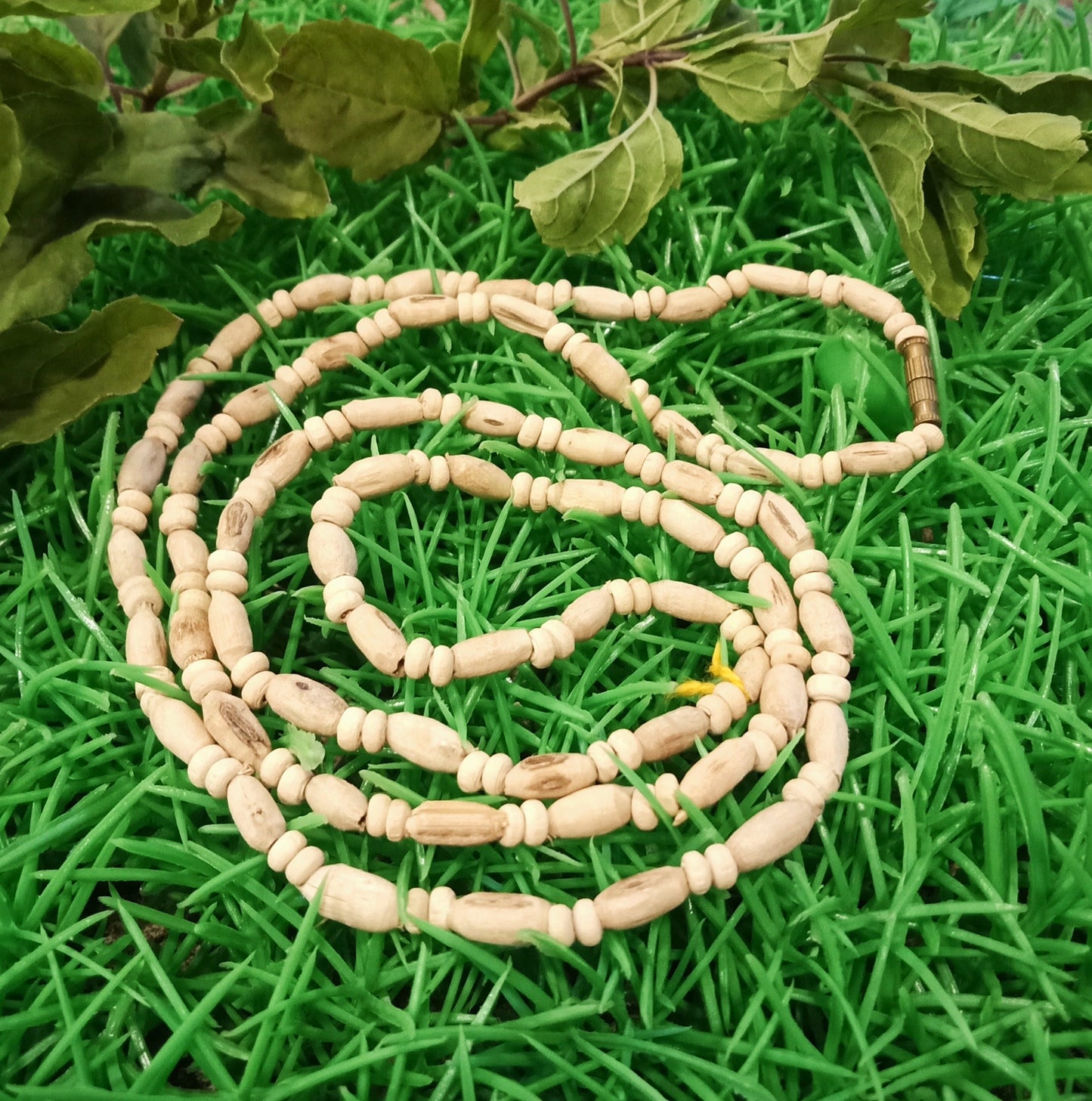 Jaap Mala Tulsi Mala, Rosary Basil-Tulsi with Free Designer Pouch