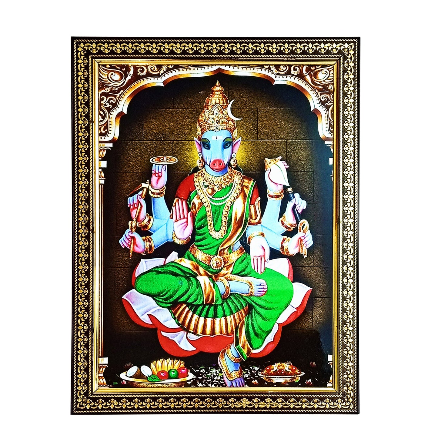 Varahi Maata / Amman Photo Frame for Temple / Home Office (10 Inches * 12.5 inches)