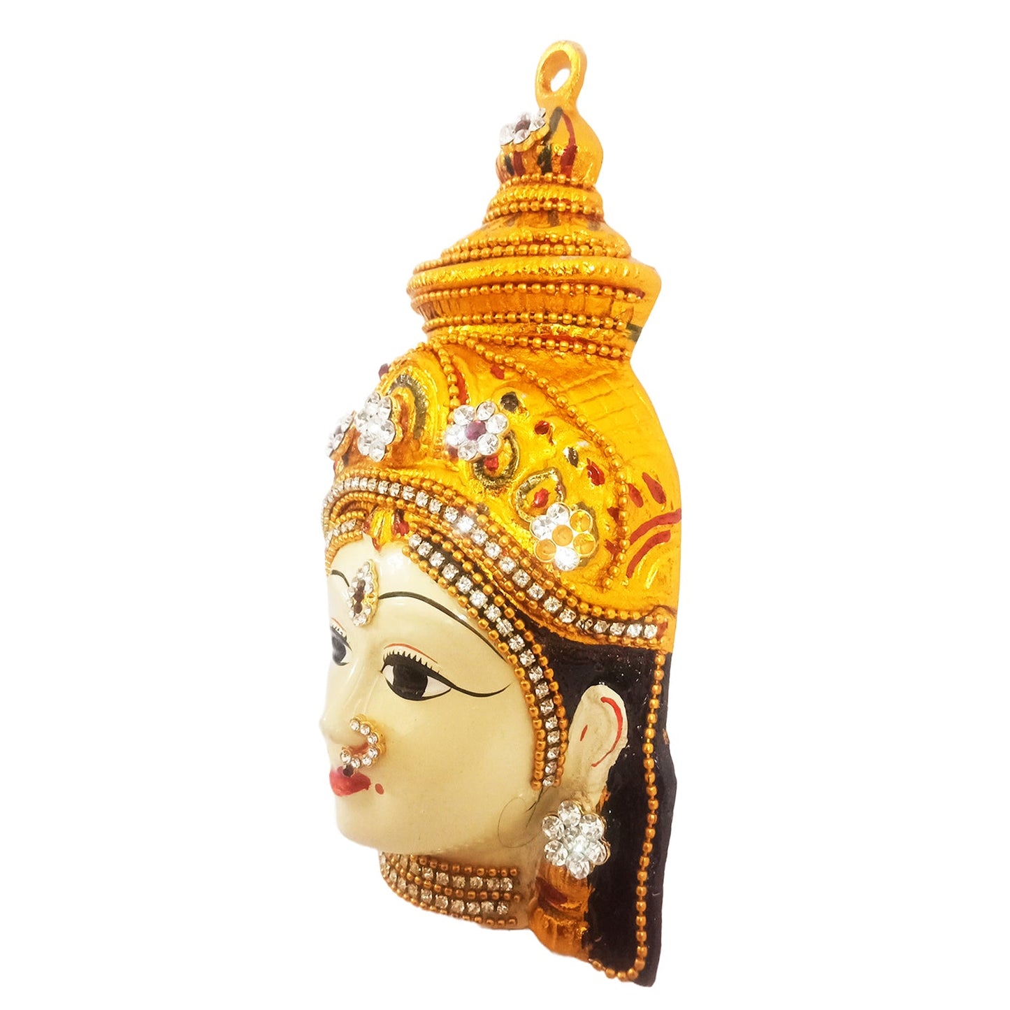 Varalakshmi Maata / Ammavari Face fully decorated for Pooja (8.0 inches * 4.5 Inches)
