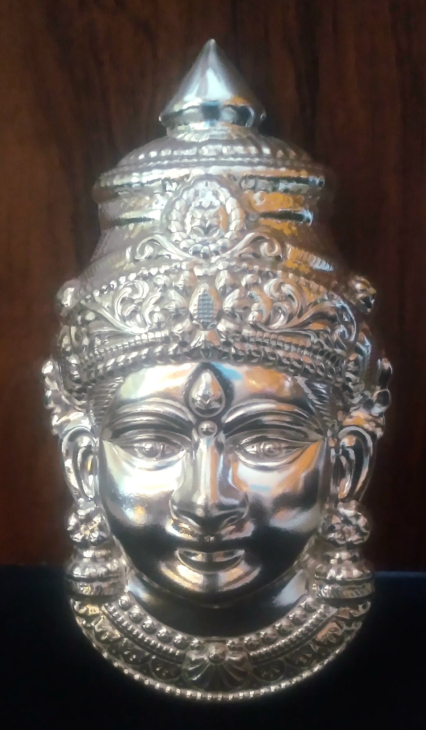 Varalakshmi Maata / Ammavari Face silver color for Pooja (7.0 inches)