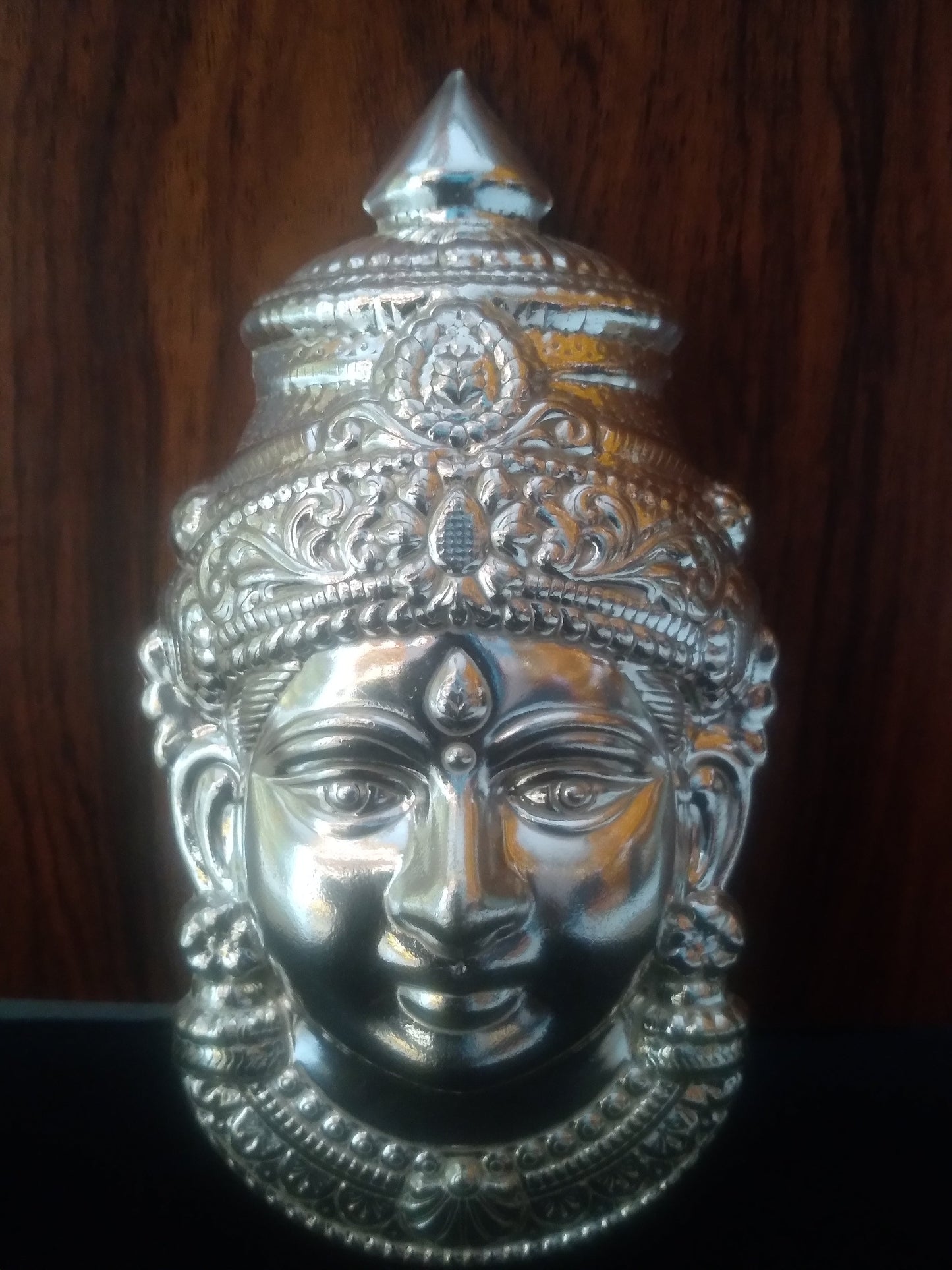 Varalakshmi Maata / Ammavari Face silver color for Pooja (7.0 inches)