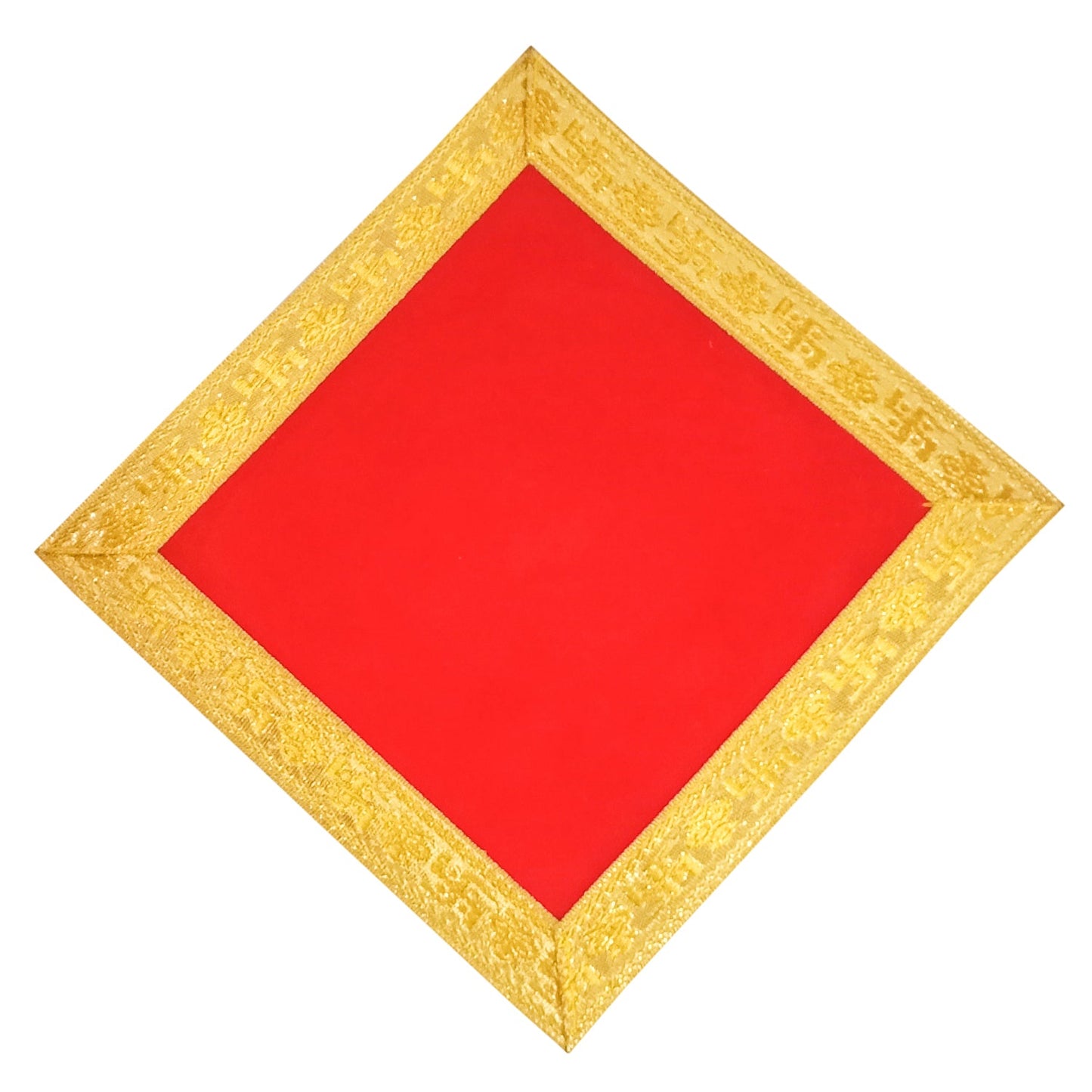 Velvet Pooja Aasan | Pooja Altar Cloth / Chowki Aasan / Kapda Mat for your Pooja Ghar - Red