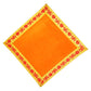 Orange Velvet Pooja Aasan with Golden Zari Border for Pooja Mandir and Altar (14x14 Inches)
