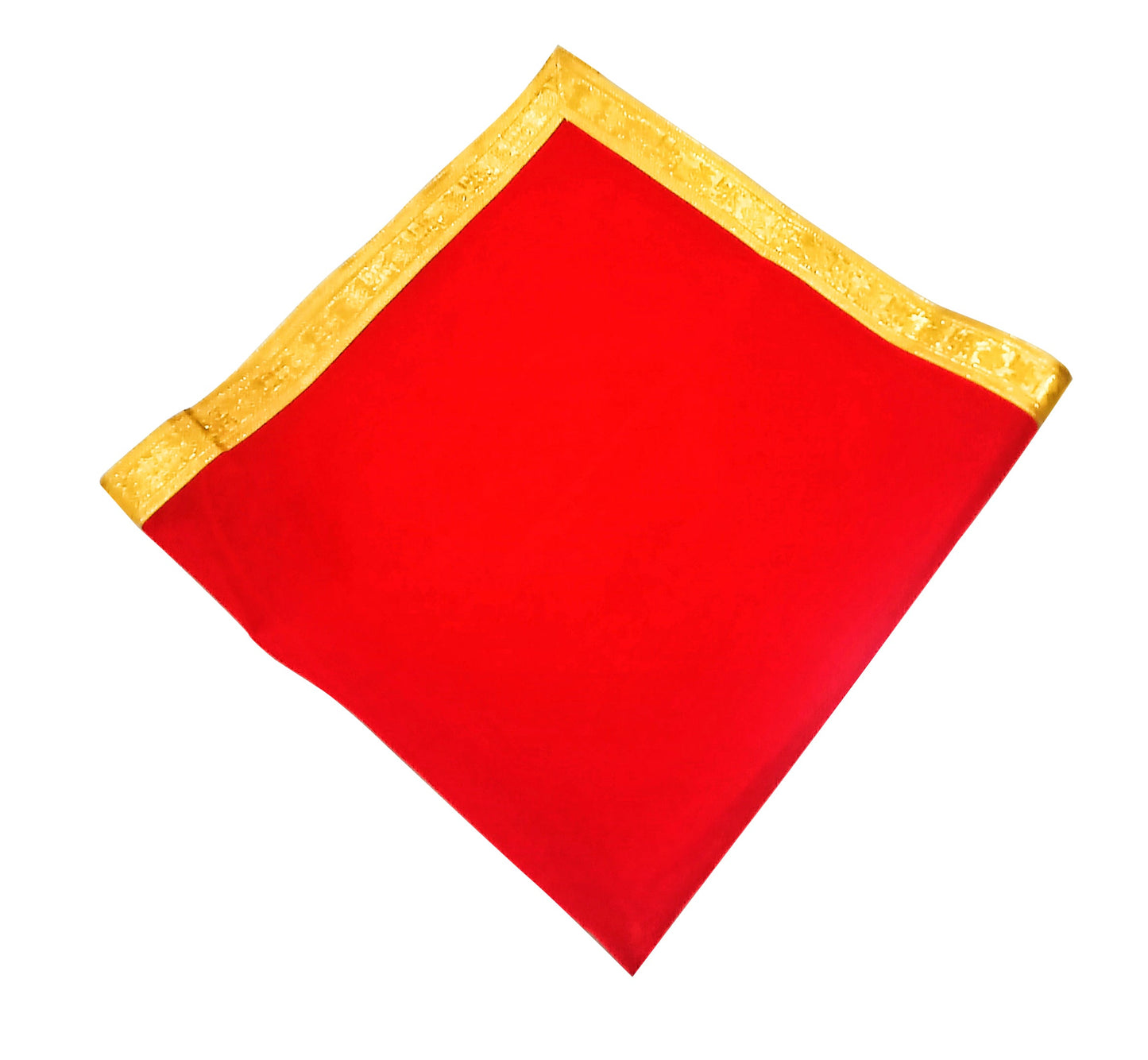 Velvet Pooja Aasan | Pooja Altar Cloth / Chowki Aasan / Kapda Mat for your Pooja Ghar - Red