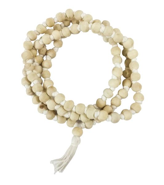 Jaap Mala White Chandan Jaap Mala, 108 Beads with Gaumukhi Jaap Mala Bag