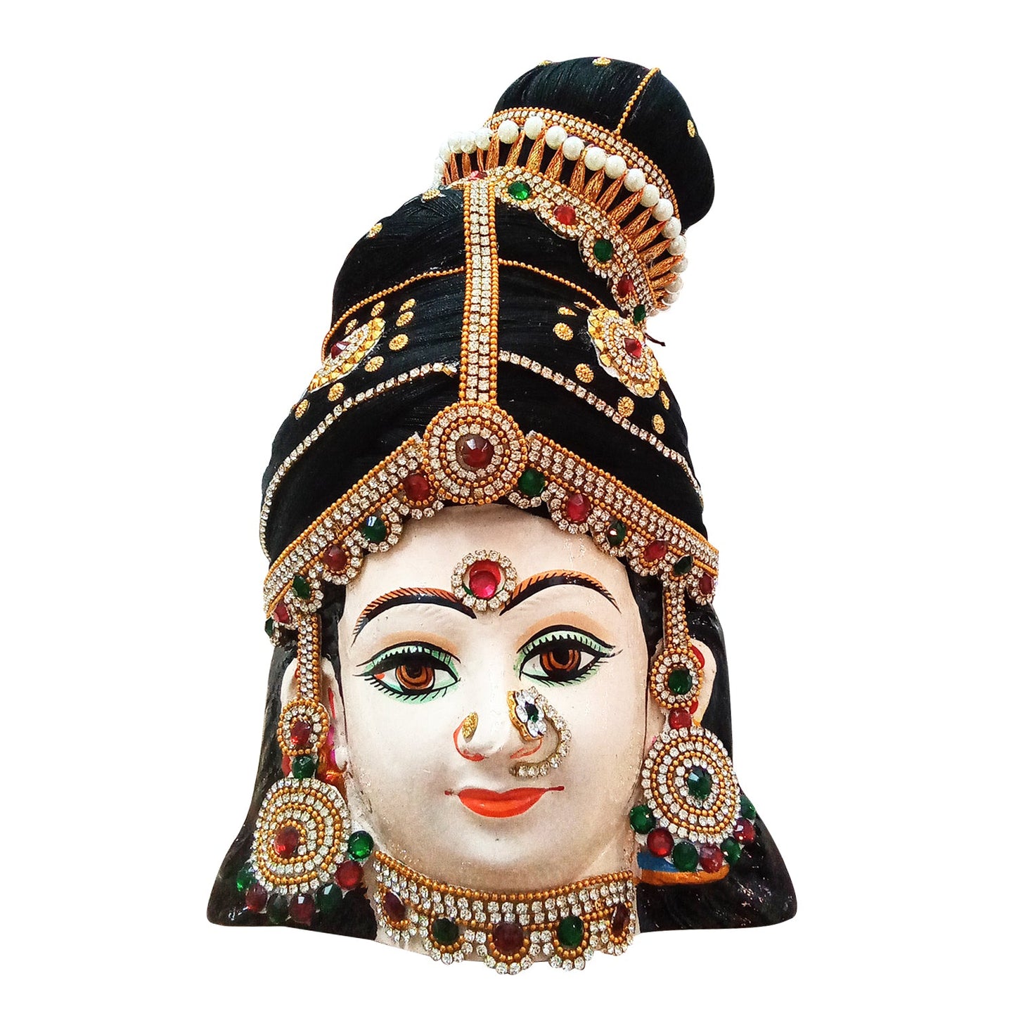 Varalakshmi Maata / Ammavari Face fully decorated for Pooja (10.0 inches * 5.5 Inches)