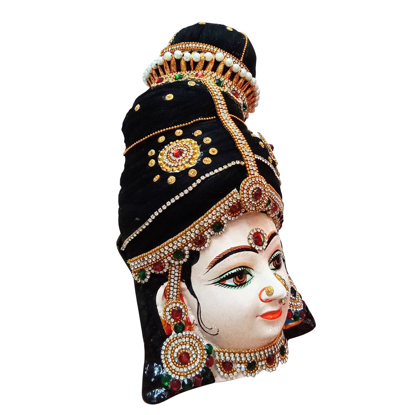 Varalakshmi Maata / Ammavari Face fully decorated for Pooja (10.0 inches * 5.5 Inches)