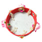 Handcrafted Red Karwa Chauth Pooja Channi with Latkan – Elegant Decorative Sieve for Indian Rituals
